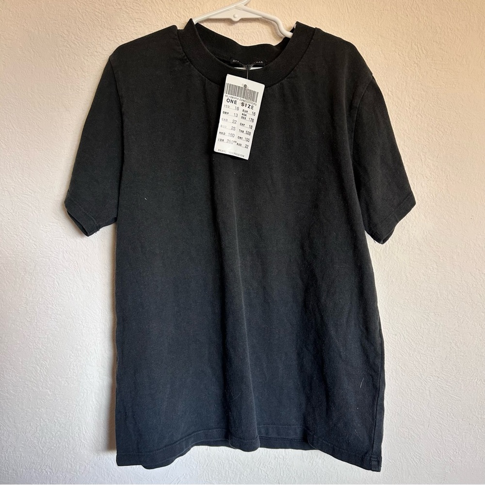 Brandy melville plain blackk basic cotton tee quality NWT j galt gift